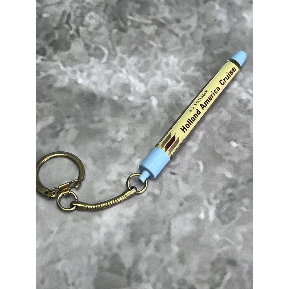 Holland America Cruise SS Statendam Moving Boat Vintage Keychain Keyring WORKING